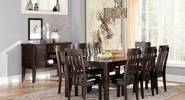 Haddigan Dark Brown Rectangle Dining Room Extension Table